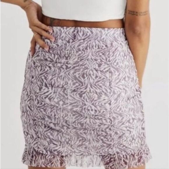 Free People NWT Women's Romi Mesh Mini Skirt In Zebra Combo Size Small - Picture 6 of 11